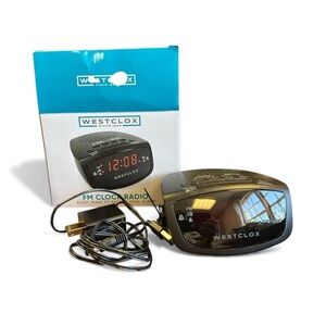 Westclox Digital FM Radio Clock with Adapter Black